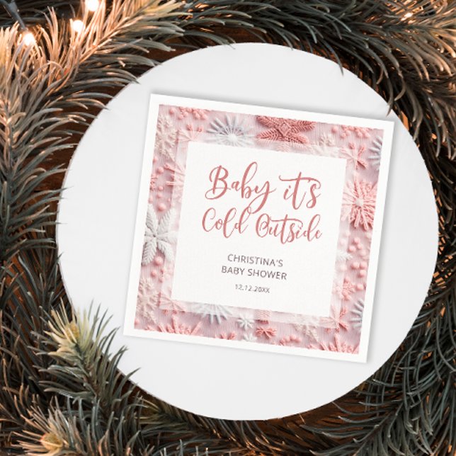 Servilleta De Papel Rubor Winter Navidades Baby Shower Napkins (Subido por el creador)