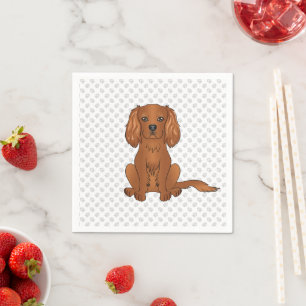 Servilleta De Papel Ruby Cavalier King Charles Spaniel Dog & Paws