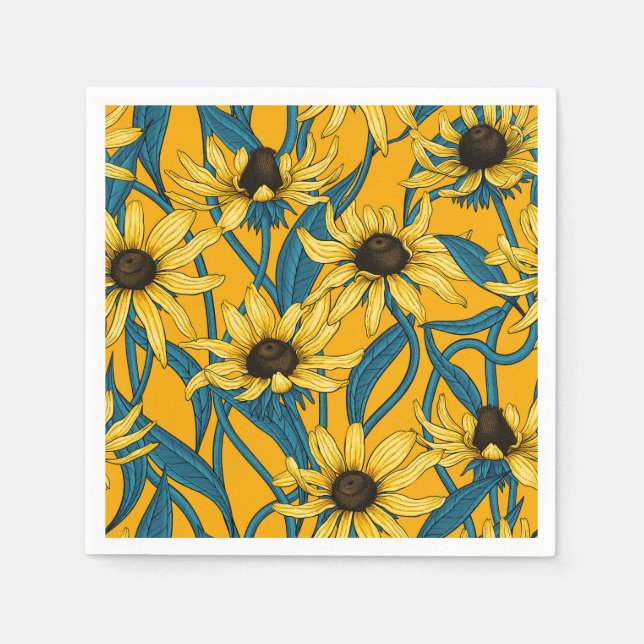 Servilleta De Papel Rudbekia amarilla (Anverso)