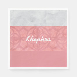 Servilleta De Papel Ruddy Pink Batik Gray Water Name