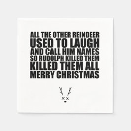Servilleta De Papel Rudolph Napkins | Snarky Navidades Napkins