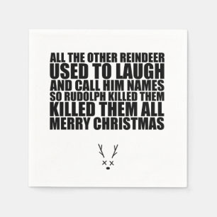 Servilleta De Papel Rudolph Napkins Snarky Navidades Napkins