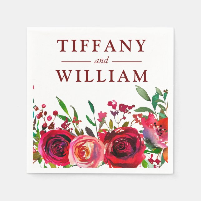 Servilleta De Papel Rue Rojo Romántico Todas Las Ocasiones Napkin (Anverso)