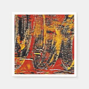 Servilleta De Papel Rueda de círculo retro abstracta negra