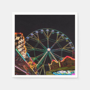 Servilleta De Papel Rueda Funfair Ferris de noche