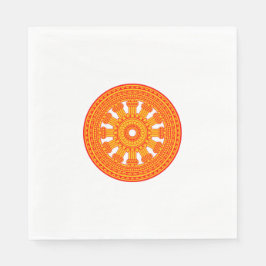 Servilleta De Papel Rueda roja de Dharma (arte budista)