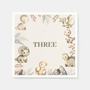 Servilleta De Papel Ruidosos temas de los dinosaurios boho cumpleaños