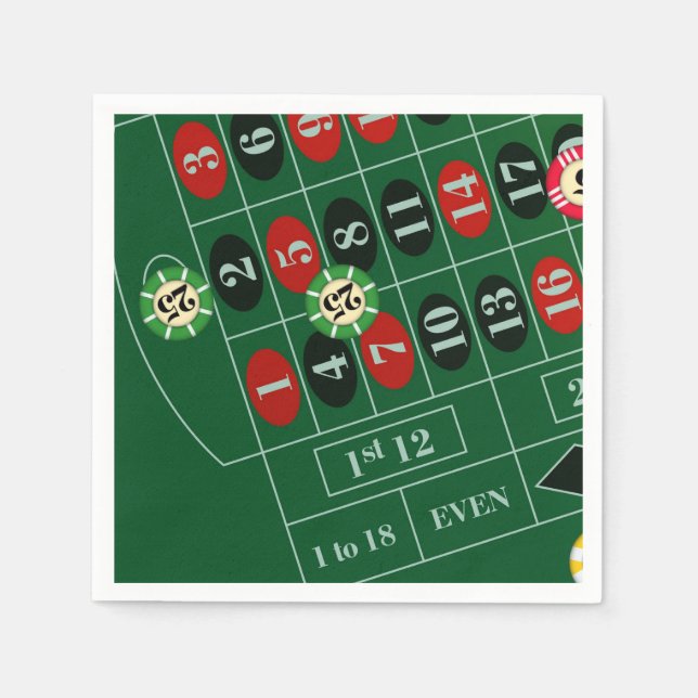 Servilleta De Papel Ruleta Mesa Casino Papel conjunto Napkin (Anverso)