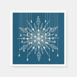 Servilleta De Papel Rumbo de copo de nieve elegante invierno gris azul