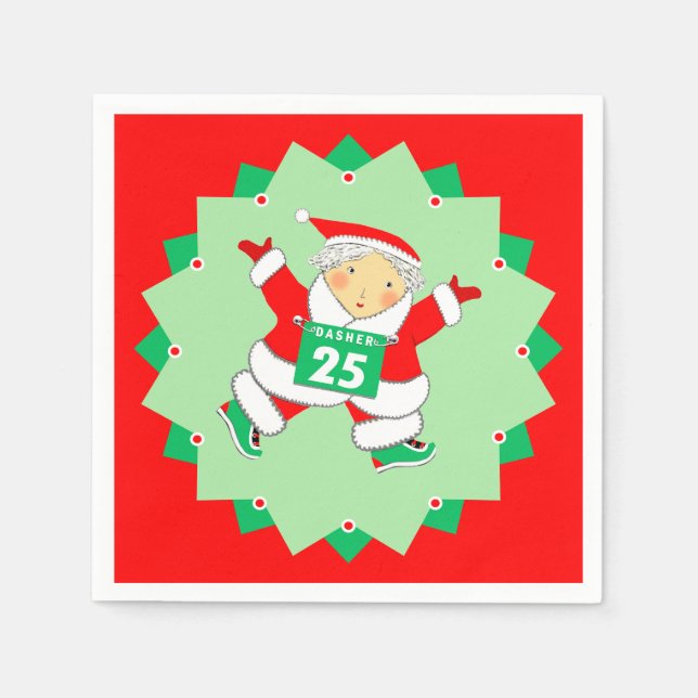 Servilleta De Papel Running Runner Christmas Holiday (Anverso)