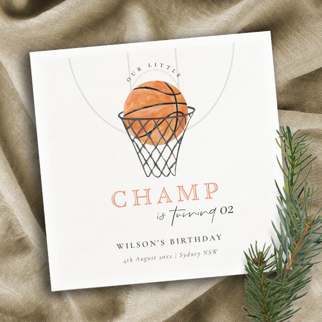 Servilleta De Papel Rust Our Little Champ Basketball Any Age Birday (Subido por el creador)