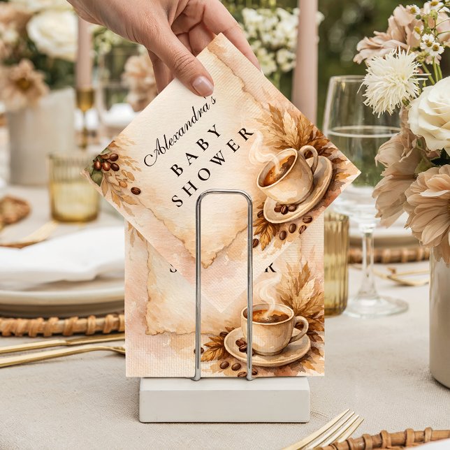 Servilleta De Papel Rustic A Baby Is Brewing Coffee Baby Shower (Subido por el creador)