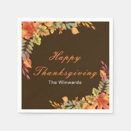 Servilleta De Papel Rustic Autumn Fall Leaves Thanksgiving Party