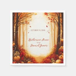 Servilleta De Papel Rustic Autumn Forest Pumpkin Wedding