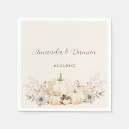 Servilleta De Papel Rustic Autumn Pumpkins Elegant Wedding