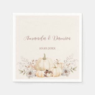 Servilleta De Papel Rustic Autumn Pumpkins Elegant Wedding