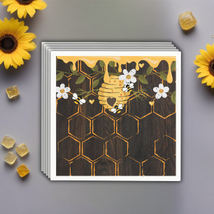 Servilleta De Papel Rustic Beehive Honeybes Baby Shower