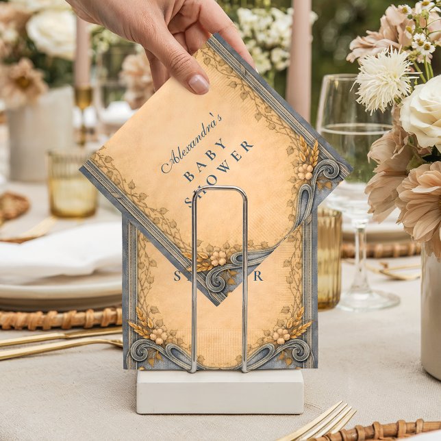 Servilleta De Papel Rustic Blue Jeans Baby Shower (Subido por el creador)