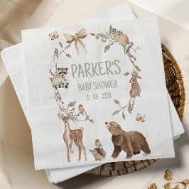Servilleta De Papel Rustic Brown Woodland Baby Shower Paper