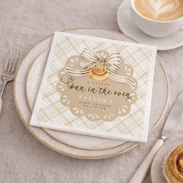 Servilleta De Papel Rustic Bun in Oven Baby Shower Napkins (Paper Napkins)