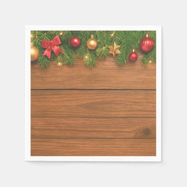 Servilleta De Papel Rustic Christmas Paper Napkins – Festive Holiday (Anverso)