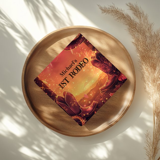 Servilleta De Papel Rustic Cowboy Rodeo 1st Birthday (Subido por el creador)