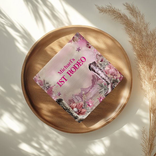 Servilleta De Papel Rustic Cowboy Rodeo 1st Birthday Design (Subido por el creador)
