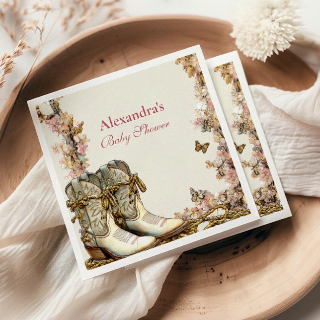 Servilleta De Papel Rustic Cowgirl Boots Baby Shower (Subido por el creador)