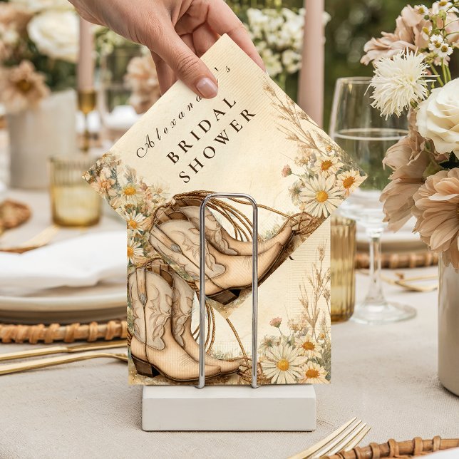 Servilleta De Papel Rustic Cowgirl Daisy Bridal Shower (Subido por el creador)