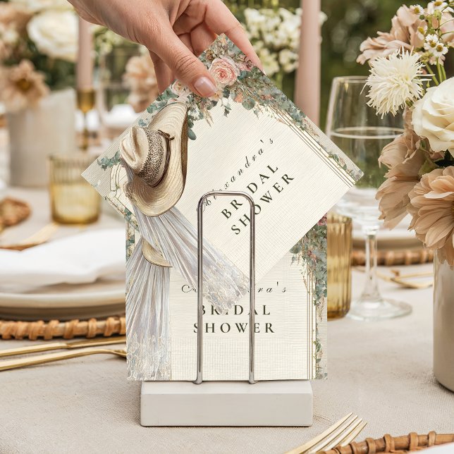 Servilleta De Papel Rustic Cowgirl Hat Floral Bridal Shower (Subido por el creador)