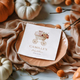 Servilleta De Papel Rustic Fall Floral Burgundy Baby Shower