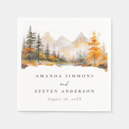 Servilleta De Papel Rustic Fall Mountain Pine Forest Wedding