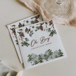 Servilleta De Papel Rustic Forest Boy Baby Shower