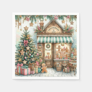 Servilleta De Papel Rustic Gingerbread Shop Napkins