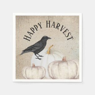 Servilleta De Papel Rustic Happy Harvest White Pumpkin Acción de Graci