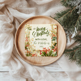 Servilleta De Papel Rustic Holly Berry Navidades