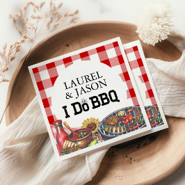 Servilleta De Papel Rustic I Do BBQ Sunflower Engagement Party