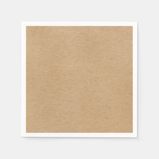 Servilleta De Papel Rustic Kraft Simple Elegante Boho (Anverso)