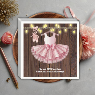 Servilleta De Papel Rustic Little Ballerina Tutu Purpurina Baby Shower