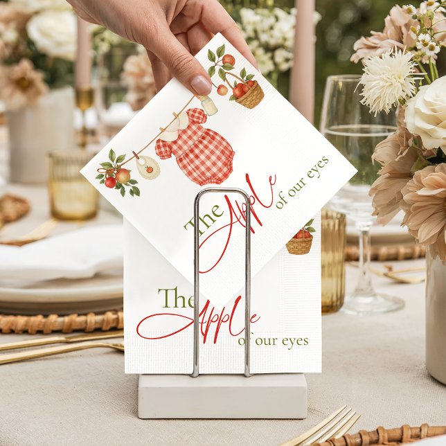 Servilleta De Papel Rustic Locally Grown Clothesline Apple Baby Shower (Subido por el creador)