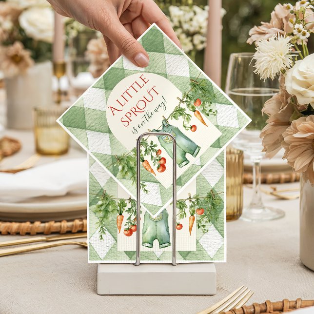 Servilleta De Papel Rustic Locally Grown Neutral Sprout Baby Shower (Subido por el creador)