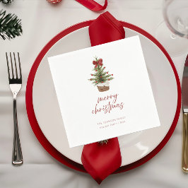 Servilleta De Papel Rustic Mini Christmas Tree Holiday Party Napkins