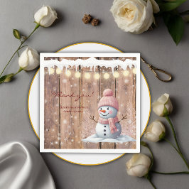Servilleta De Papel Rustic Modern Elegant Snowman Baby Shower