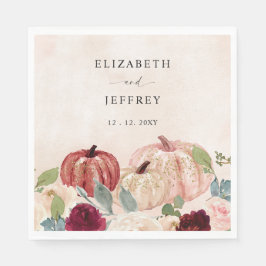 Servilleta De Papel Rustic Modern Pumpkins Country Fall Wedding