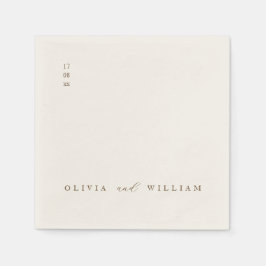 Servilleta De Papel Rustic Modern Script Personalized Wedding Cocktail