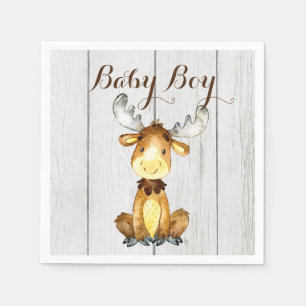 Servilleta De Papel Rustic Moose Baby Shower