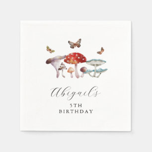 Servilleta De Papel Rustic Mushroom Birthday Party