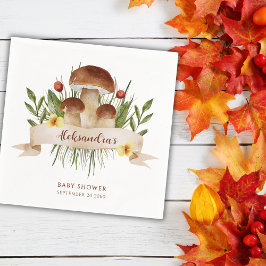 Servilleta De Papel Rustic Mushroom Woodland Autumn Baby Shower