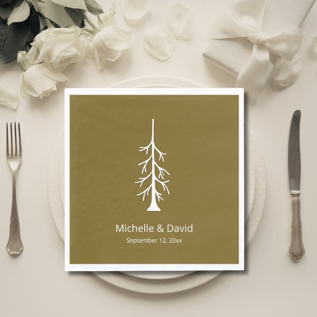 Servilleta De Papel Rustic Pine Tree Woodland Casual Wedding Brown (Subido por el creador)