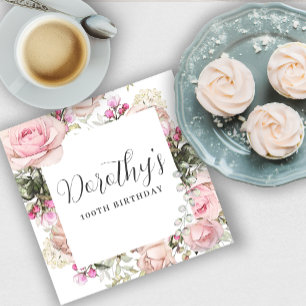 Servilleta De Papel Rustic Pink Floral 100.ª Personalizado del partido